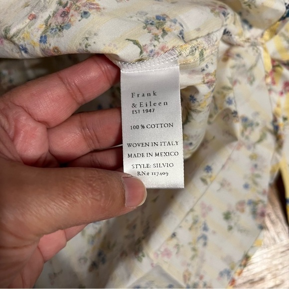 NEW Frank & Eileen Silvio Floral Stripe Untuckable Button Up Shirt Sz L Prairie - Picture 9 of 13